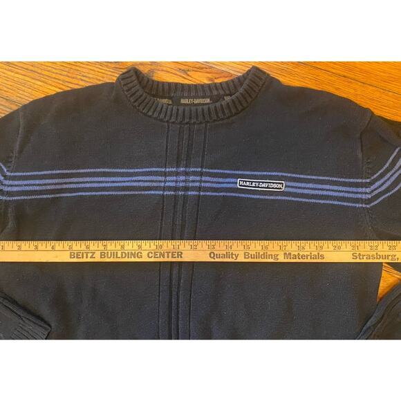 Harley Davidson Sweater Mens XL Navy Blue Stripe - Picture 5 of 9